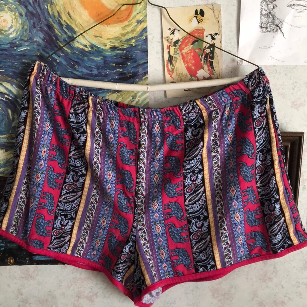 elephant print stretchy shorts!